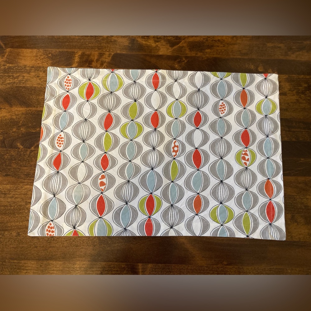 Colorful Geometric Patterned Crate & Barrel placemats. Set of 4